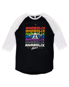 Anabolix 3/4 Sleeve Multi Color Logo Shirt White / Jet Black