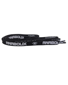 Anabolix Laces - Black With Metallic Silver Logo