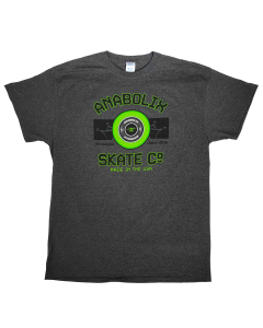 Anabolix Wheel T-Shirt - Dark Heather Grey - Green Wheel
