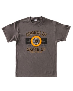 Anabolix Wheel T-Shirt - Dark Heather Grey - Orange Wheel
